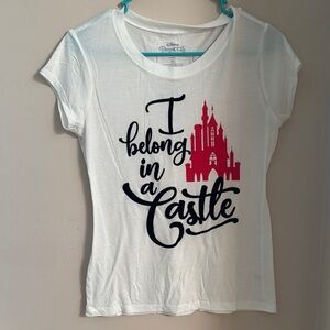 Disney White with Red Castle Juniors T-Shirt